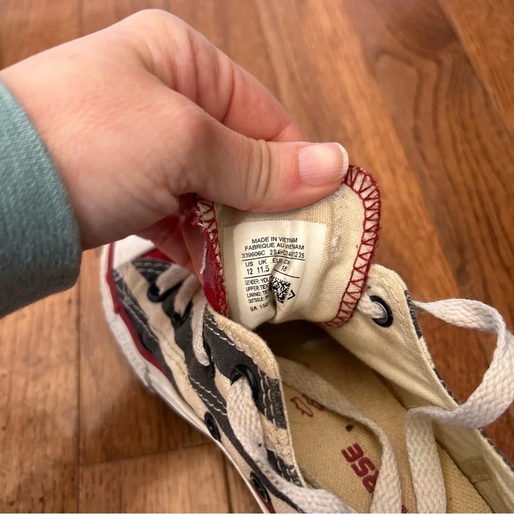Converse Sneakers American Flag Girls Or Boys Size 12 Red White Blue 4th Of July